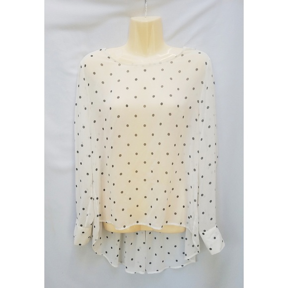 Be...Tween by YOOX White/Black Polka Dot Top M - Picture 1 of 7
